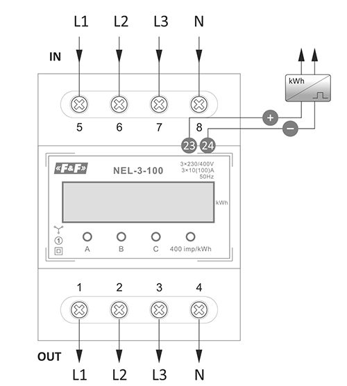 NEL-3-100 schemat podłączenia